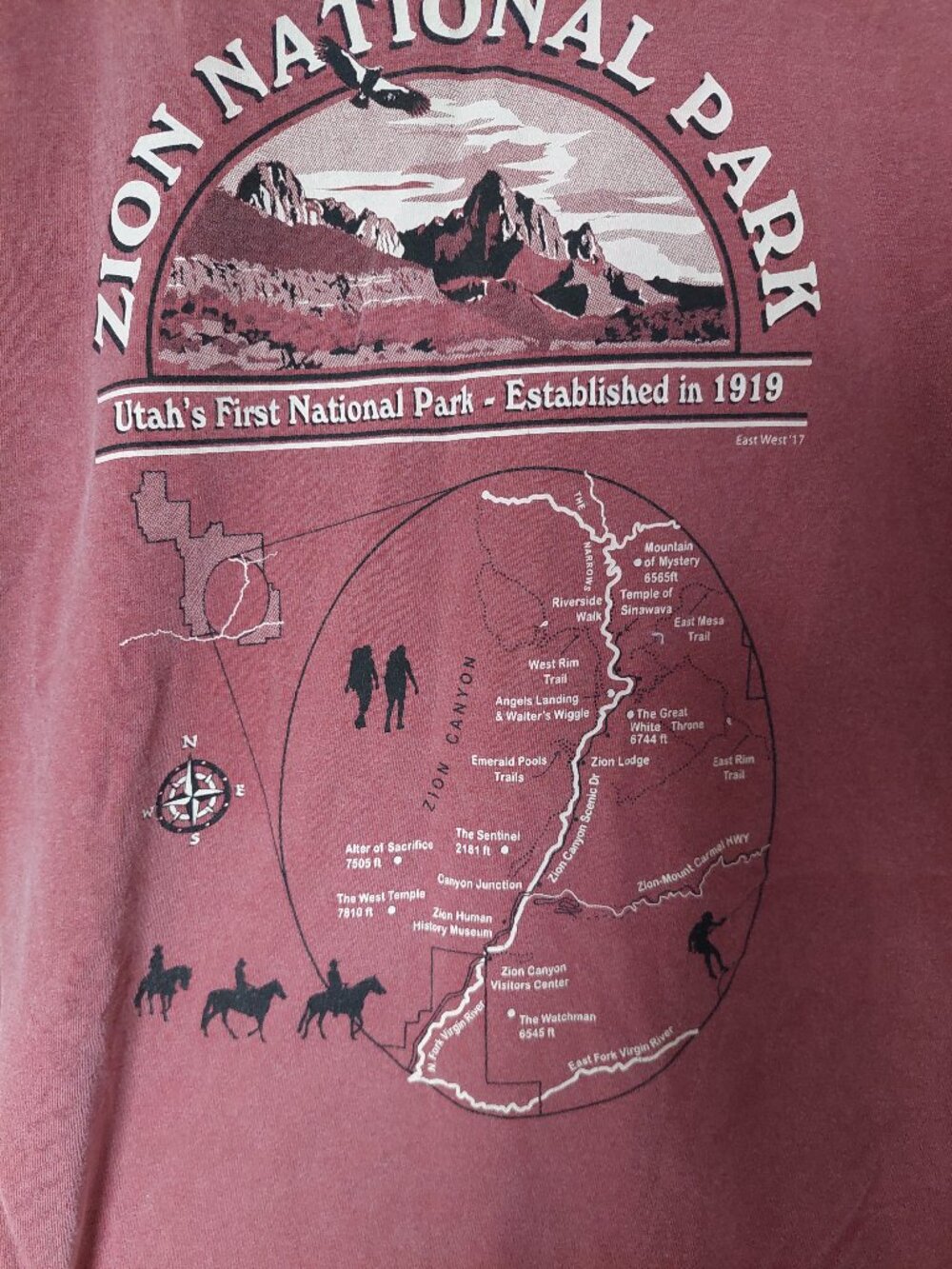 Comfort Colors Men's XL Zion National Utah T-shirt Ring-spun Cotton